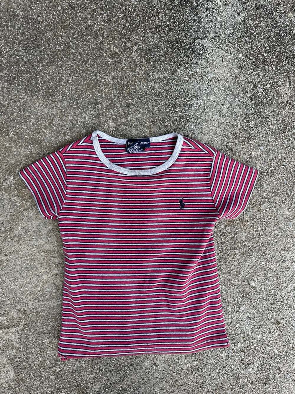 POLO by Ralph Lauren Vintage Strip Shirt Red/White/Blue Sz (4)